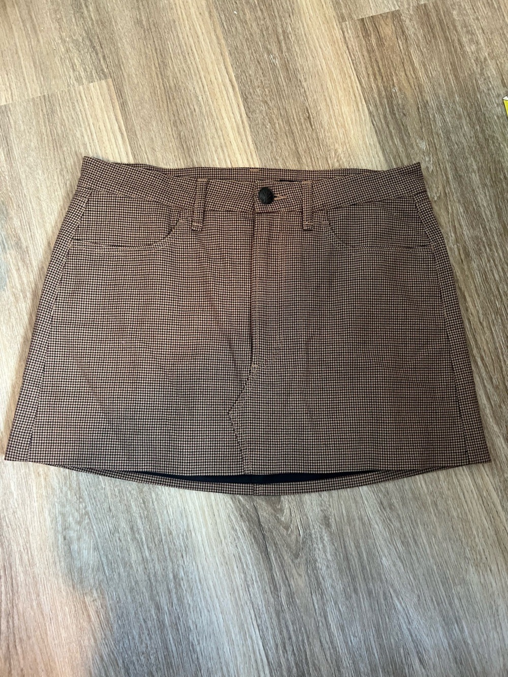 Rag and Bone Itty Bitty Herringbone Houndstooth Plaid Mini Skirt 8 Wool Blend - Picture 2 of 8